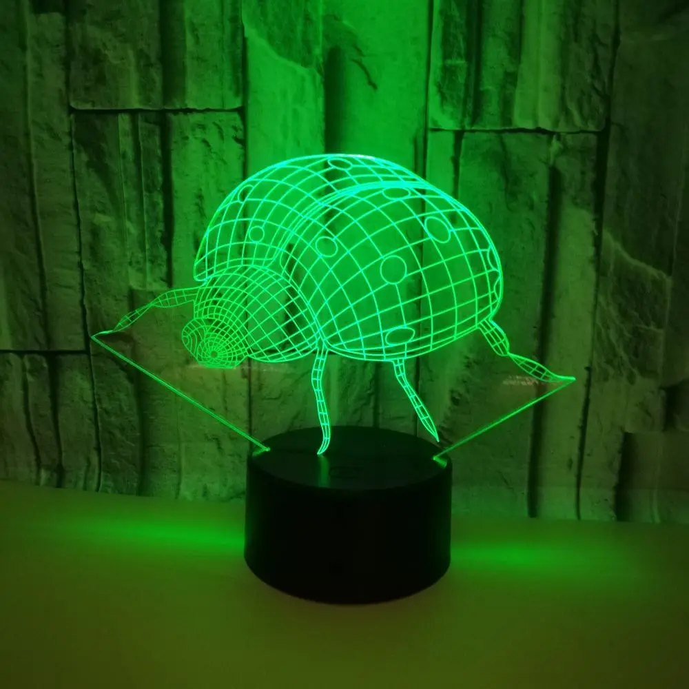 

2019 Foreign Trade New Style Ladybug 3D Night Lamp Colorful Touch Control Remote Control LED Visual Lamp Gift Small Table Lamp