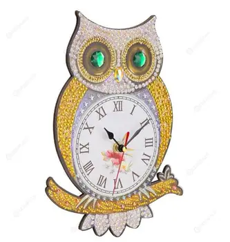 

DIY Wall Clock 5D Diamond Embroidery Cross Stitch Watch Diamond Painting 2019 Rhinestones Needlework Gift