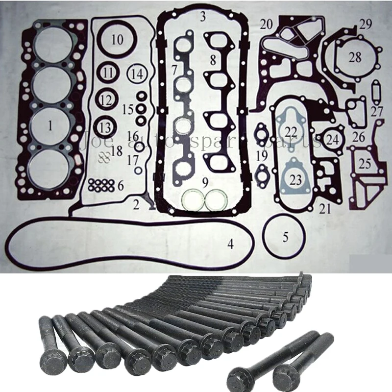 2L двигатель полный комплект прокладок для Toyota Land Cruiser/Hiace/Dyna 2446cc 2.4D 1977-1988 04111-54051