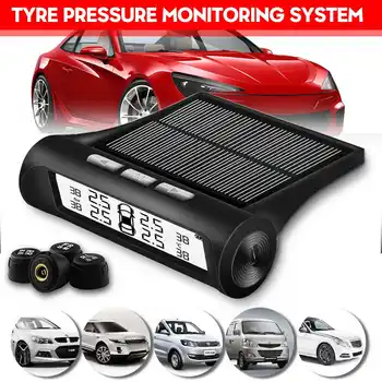 

Solar Power Car TPMS Tyre Pressure Monitoring System Auto Security Alarm Systems Digital LCD Display Tyre Pressure Sensor