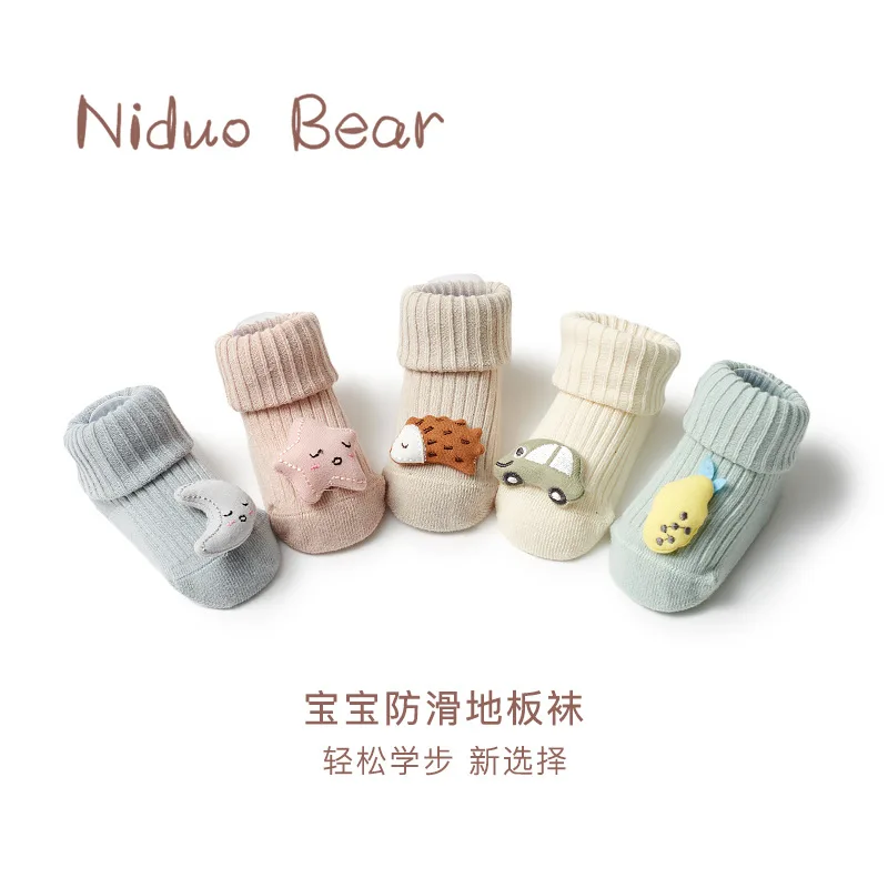 

Autumn And Winter Infant Spring New Style Newborn Slip Socks Cotton Casual 1-3 Years Old One Size BABY'S Socks Turned Mouth Sock