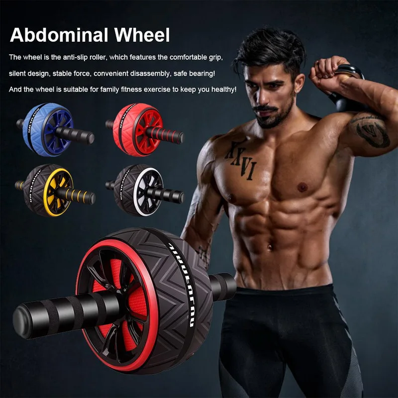 2020 New Ab Roller No Noise Abdominal Wheel Ab Roller Stretch Trainer For Arm Waist Leg Exercise Gym Fitness Equipment