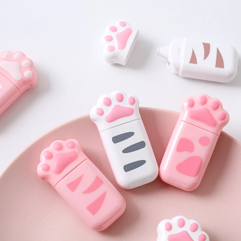 Correction Tape 1pc Cat Claw Portable Correction Tape Kawaii White Out Corrector Promotional Gift Stationery Student Prize School Office Supply