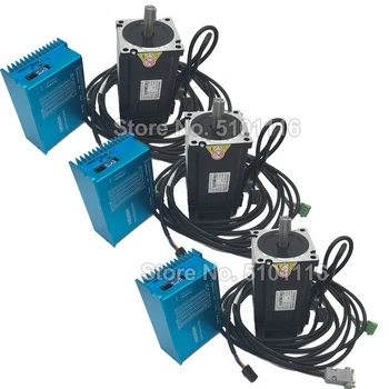 

3 Sets12Nm 1700Oz-in Nema34 86MM AC DC DSP Closed Loop Stepper Motor Driver With Cooling fan Hybird Encoder Easy Step Servo Kits