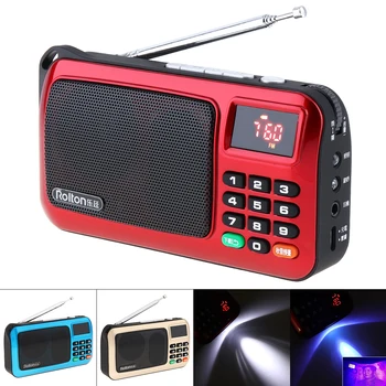 

Portable TF Card USB Mini FM Elder Radio Speaker with LCD Display Subwoofer MP3 Music Player Torch Lamp Verify for PC Earphone