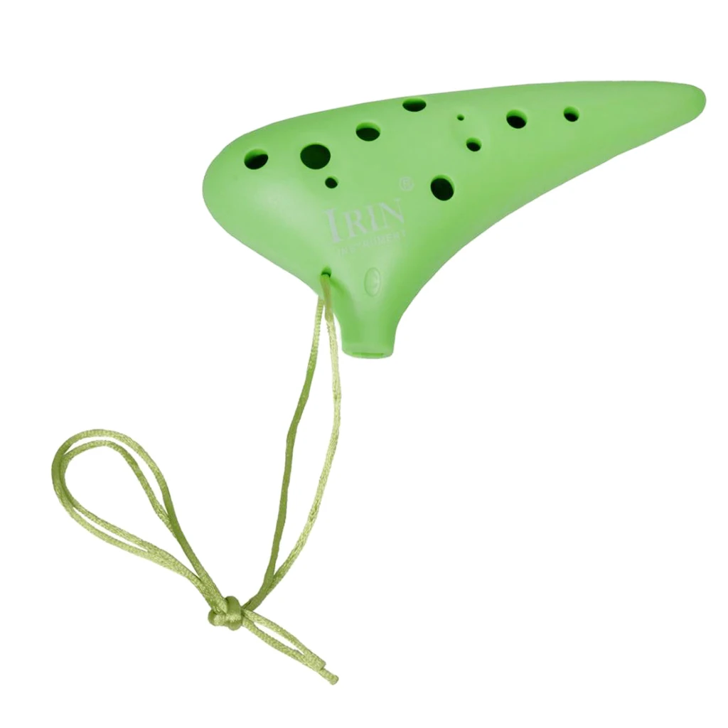 Зеленый IRIN12 Hole C Tone Ocarina+ National Style Package+Strap+Color Bag - Цвет: Зеленый