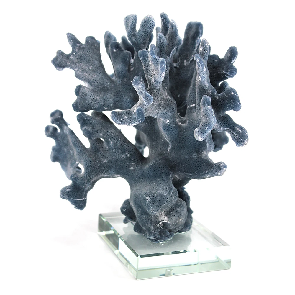 7.8 INCH RESIN CORAL STATUE ON TRANSPARENT GLASS BASE NATURAL DESIGN SEA FIGURINE ORNAMENT HOME DECOR STYLISH DECORATIVE ACCENT 7.8 INCH RESIN CORAL STATUE ON TRANSPARENT GLASS BASE NATURAL DESIGN SEA FIGURINE ORNAMENT HOME DECOR STYLISH DECORATIVE ACCENT