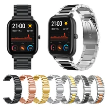 Металлический ремешок для Xiaomi Huami Amazfit GTS Band для Amazfit GTR 47 мм 42 мм/Bip lite/Pace/Stratos 3 часы из нержавеющей стали ремешок для часов