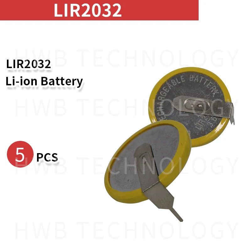 5 шт./лот LIR2032 3,6 в горизонтальное филе сварочная ножная батарея LIR2032 монетная батарея сварочная ножка Бесплатная доставка