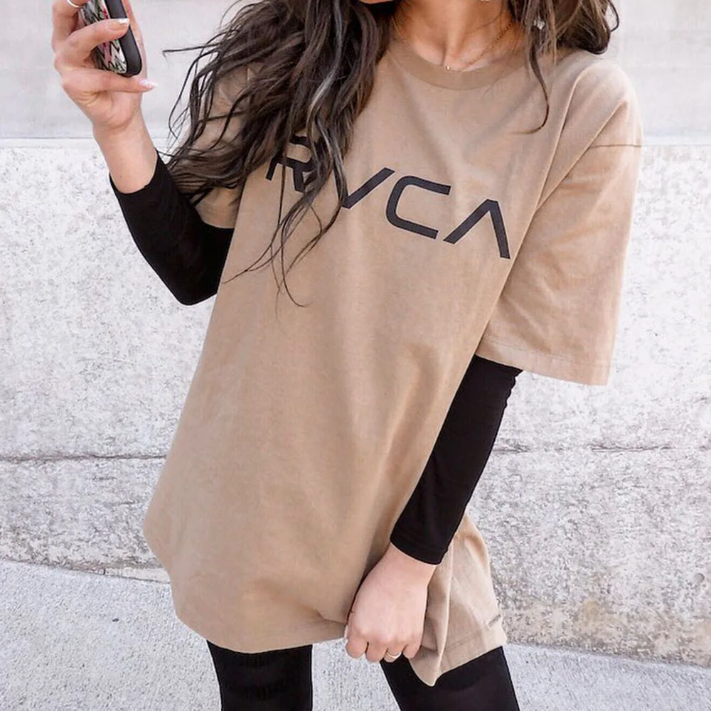 Футболка женская повседневная с буквенным принтом топ свободного покроя