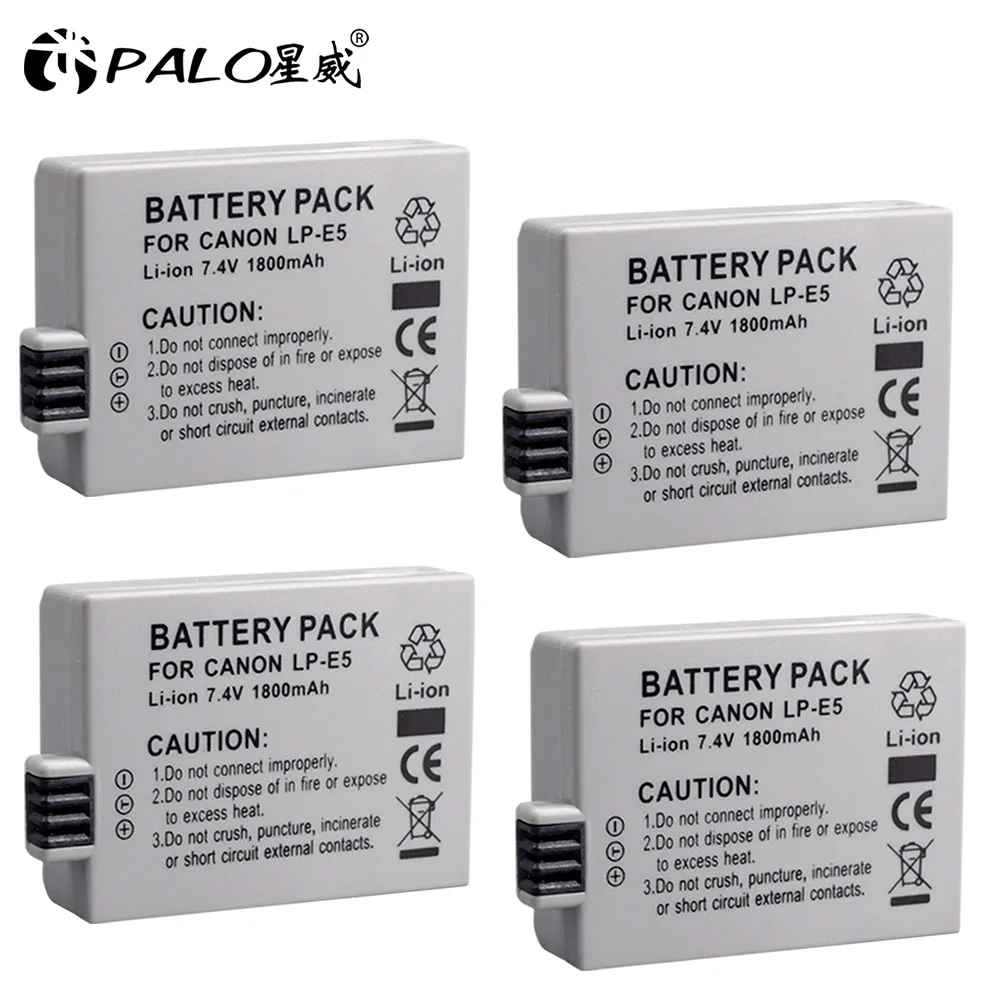 PALO LP-E5 LPE5 LP E5 lcd двойное зарядное устройство+ 2 шт Высокая емкость 7,4 В 1800 мАч батарея для Canon Eos 450D 500D 1000D Kiss X3