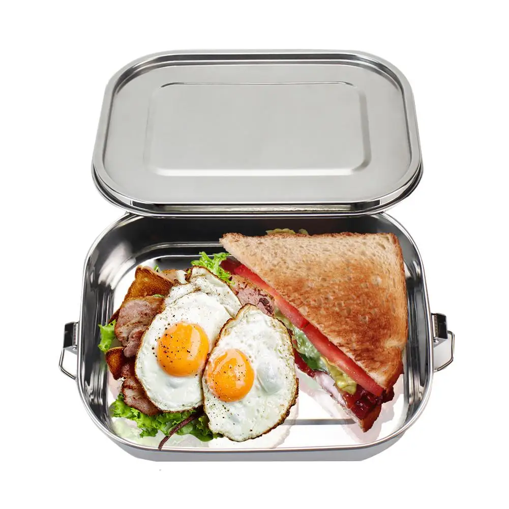 Ланч-бокс из нержавеющей стали, Bento box, однослойный Ланч-бокс для взрослых, контейнер для еды, посуда для хранения, Портативный Ланч-бокс для путешествий