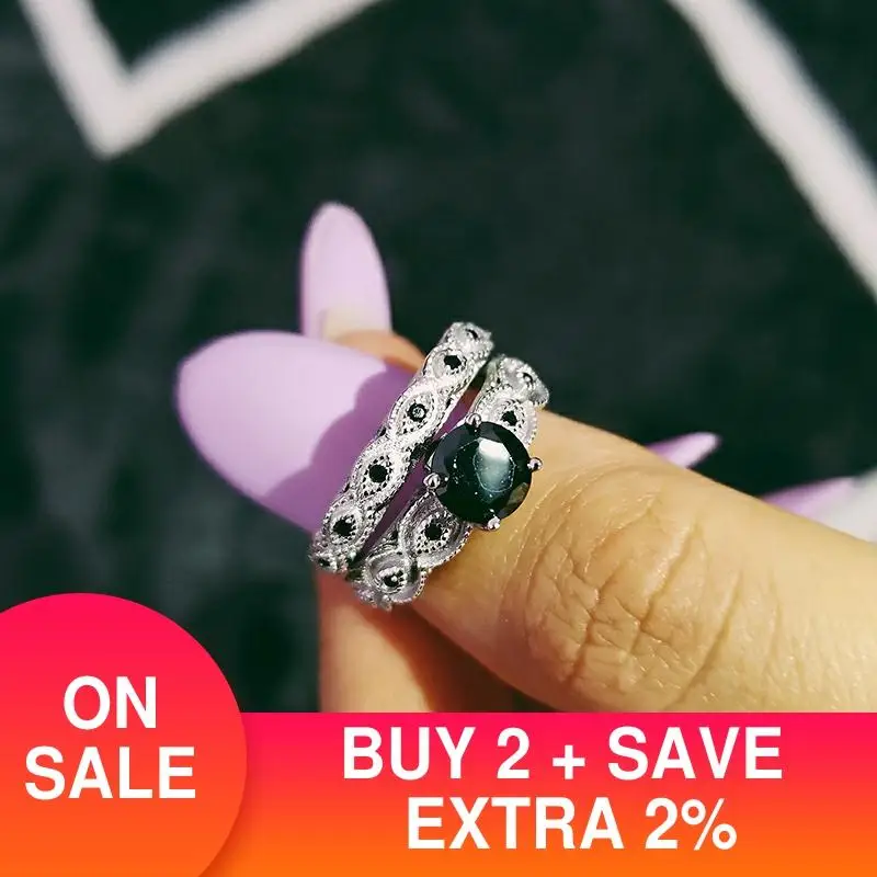 Женские кольца из стерлингового серебра 925 пробы в черную пятницу набор