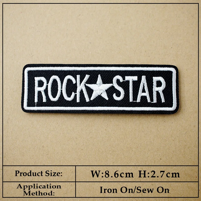 BAND Patches Cloth Mend Decorate Clothes Apparel Sewing Decoration Applique Badges Patch ROCK STAR 