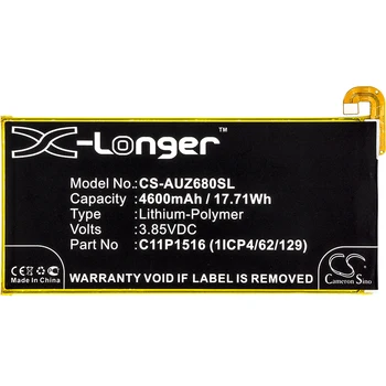 

Cameron Sino 4600mAh Battery For Asus ZenFone 3 Ultra ZenFone 3 Ultra Dual SIM ZU680KL,0B200-02060000 C11P1516 (1ICP4/62/129)