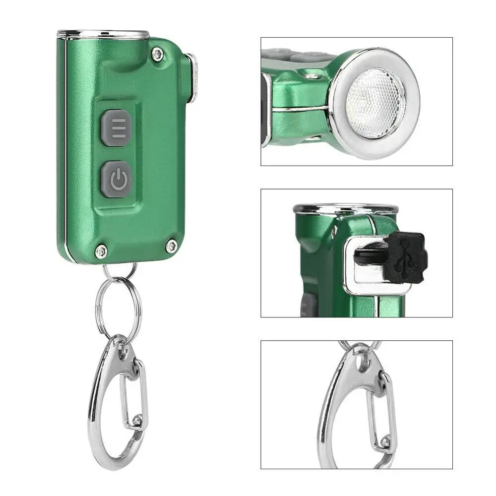 

Pocket Mini Flashlight Keychain Portable LED Torch Lamp USB Rechargeable Outdoor Night Walking Small Tools