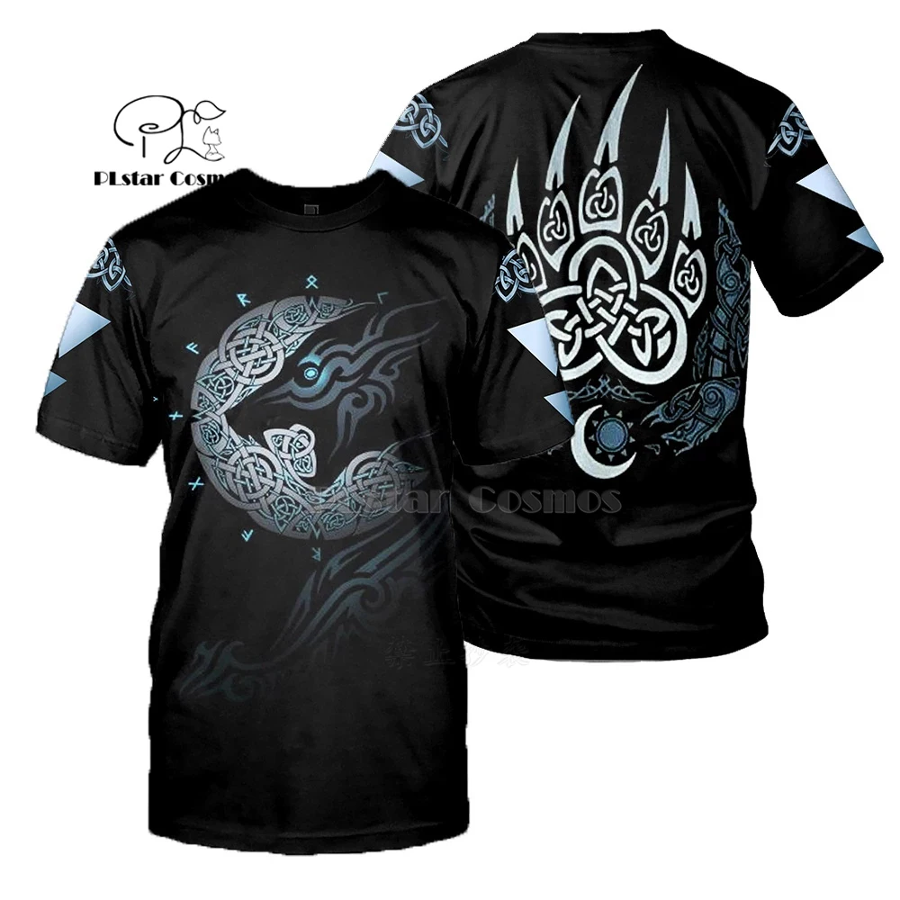 

2020 New Fashion Men hoodies 3D Printed Viking Tattoo t shirt tees shorts sleeve Apparel Unisex Norse cosplay streetwear-8