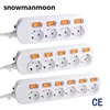Power Strip Surge Protection EU Plug 3/4/5/6 Outlets 16A Electrical Extension Sockets Independent Control Switches 1.5/2.5m Cord ► Photo 1/6