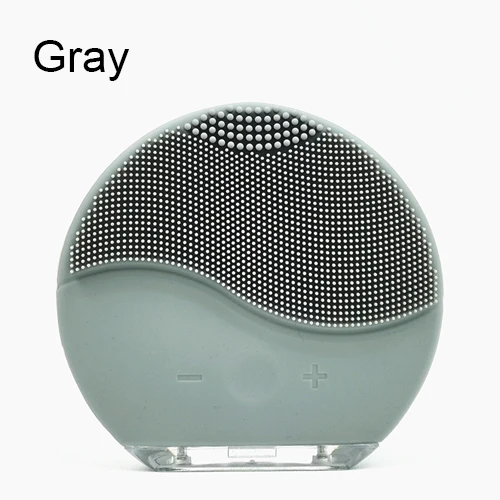 Gray Мягкая силиконовая щетка для очищения лица электрическая звуковая кисть для очистки дица с IPX7 водонепроницаемый отшелушивающий для всех типов кожи - Цвет: Gray