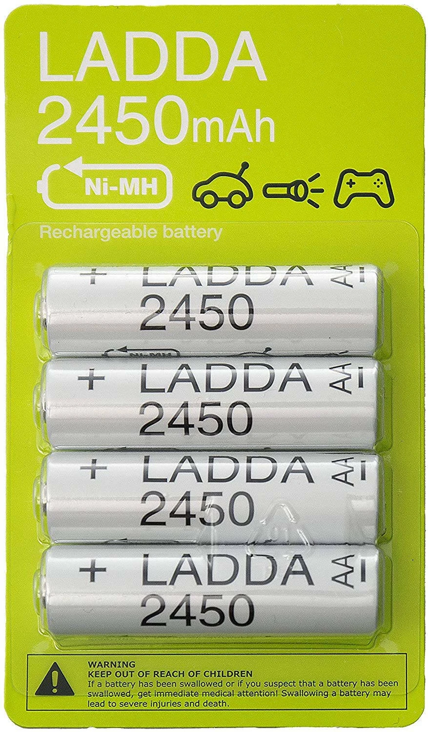 moederlijk smal Groot universum Ikea Ladda 2450Mah Aa Oplaadbare Batterijen Ni Mh 1.2V HR6 Gemaakt In Japan|Oplaadbare  Batterijen| - AliExpress