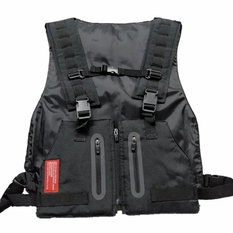 

2019 Multi-functional Men's Wasitcoat Pocket Tactical Vest Outdoor Storage Waterbag Training Man Zipper Reflective Cargo Vest