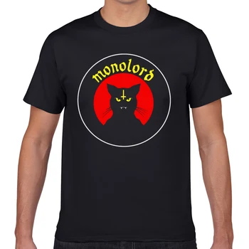 

Tops T Shirt Men monolord evil cat Funny White Geek Print Male Tshirt XXXL