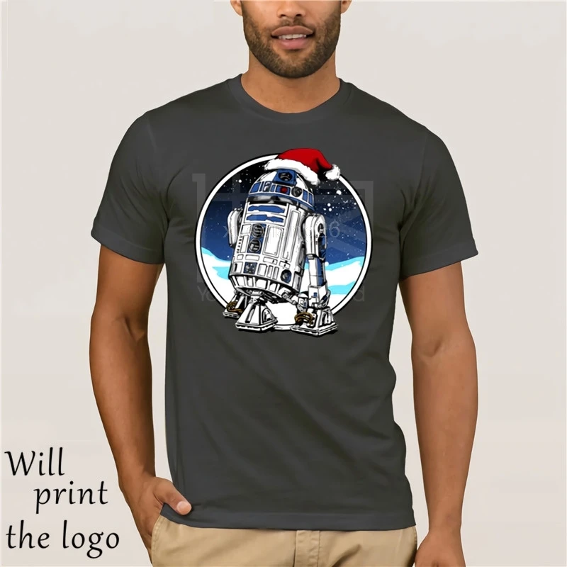 Natale T Degli Uomini Della Camicia Star Wars Magliette e camicette Santa R2D2 T-Shirt Della Novity Vestiti Del Fumetto Magliett