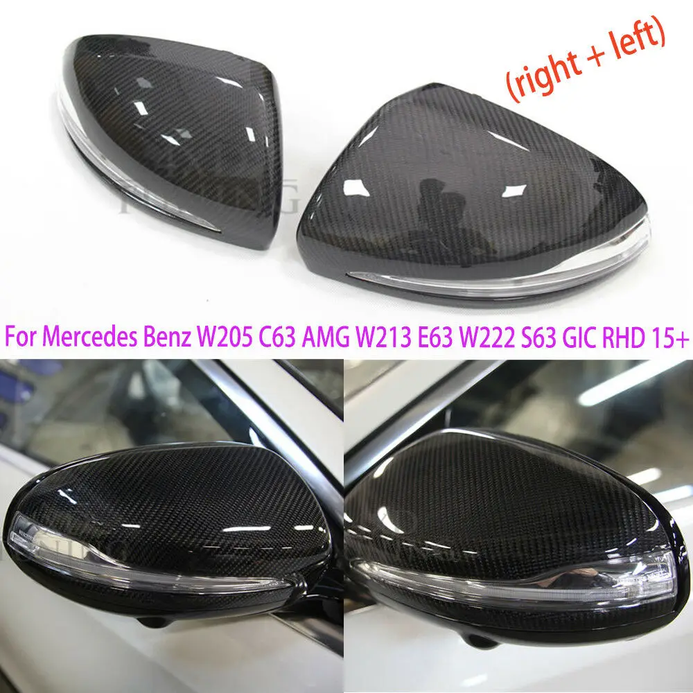 Для Mercedes Benz W205 C63 AMG W213 E63 W222 S63 GIC RHD Высокое качество Настоящее углеродное волокно зеркало 15