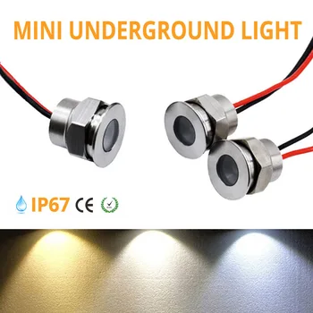 

12pcs/lot Mini Underground Light IP67 DC12V 0.5W Small Buried Lights Stainless Steel Outdoor Step Spot LED Lamps Hole-cut D16mm
