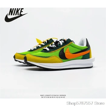 

NIKE Sacai x Nike Ldwaffle 2.0 Men's Double Hook Double Label Double Lace Thick Bottom Running Shoes Size40-45