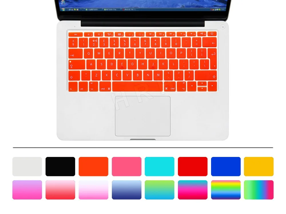 Силиконовый чехол для клавиатуры HRH EU/UK Mac New Pro 13 дюймов A1708 (версия 2016 без