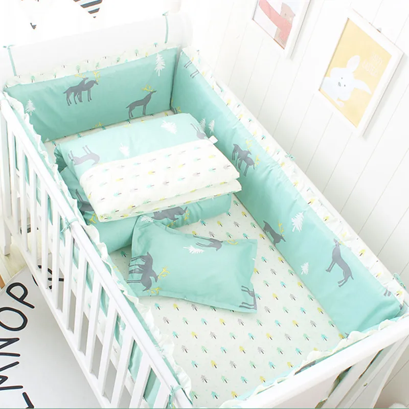 Baby Bedding Set Cotton Bed Linen For Baby Cartoon Bumper Protecor Newborns Crib Bedding Set Kids Breathable Cot Bumper 4pcs/set Baby Bedding Set Cotton Bed Linen For Baby Cartoon Bumper Protecor Newborns Crib Bedding Set Kids Breathable Cot Bumper 4pcs/set