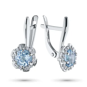

Earrings made of silver with Topaz and cubic zirconia 21043-002-9