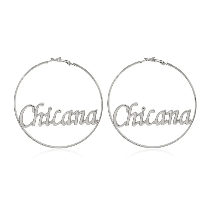 Chicana полые серьги-кольца, модные ювелирные изделия, элегантные винтажные золотые серебряные геометрические большие круглые массивные серьги для женщин