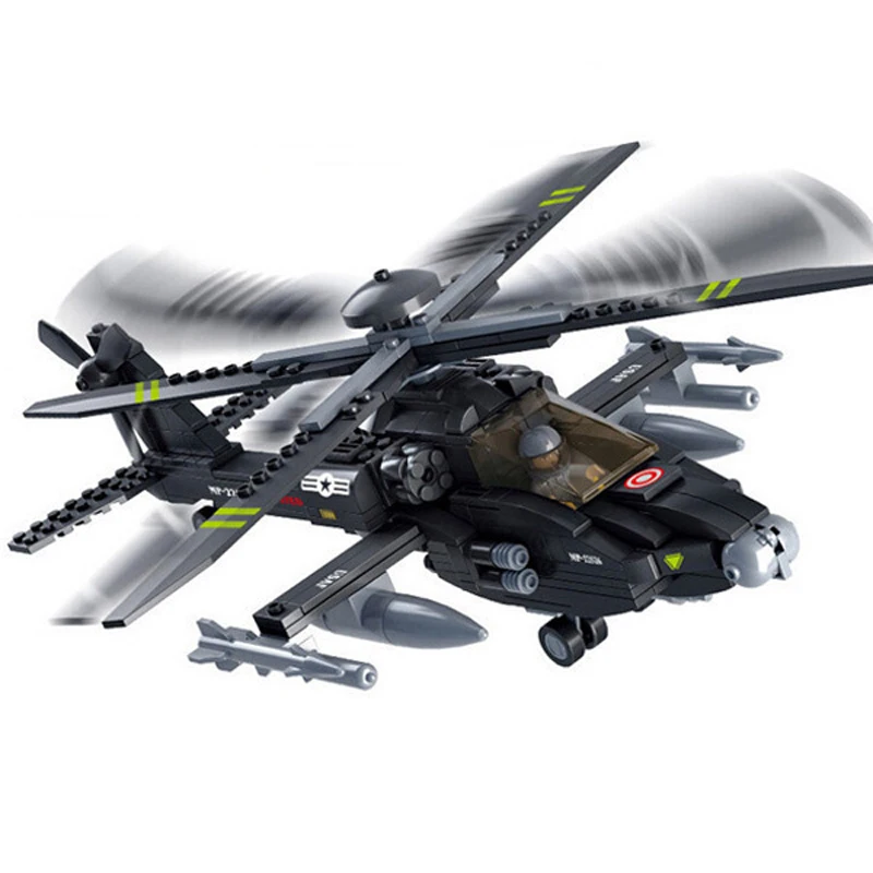 

293pcs AH-64 Apache Gunship Compatible Legoings city DIY figures Bricks Educational Toys for children birthday gifts