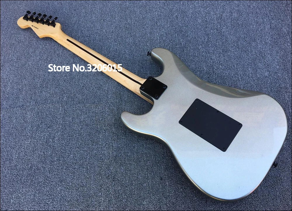 Магазин на заказ, электрогитара ST, гарантия качества, серебряный корпус Floyd rose на нем. Реальные фотографии