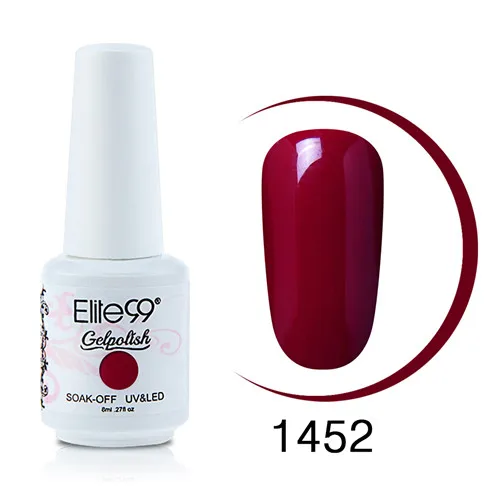 Elite99 Гель-лак для ногтей глянцевый красочный Полупостоянный гель для дизайна ногтей лак для ногтей для маникюра геллак верхнее покрытие Гибридный праймер - Цвет: 1452