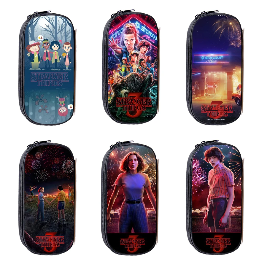 

Stranger Things 3 Cosmetic Case Double Layer Pencil Bag Children Storage Bags Purse Boys Girls Student School Supplies