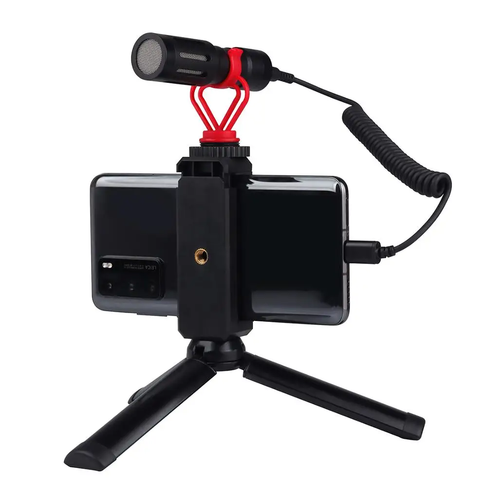 Adaptador de Áudio Puluz 3.5 mm Trrs Macho para Tipo-c Fêmea Microfone ao Vivo Mola Enrolada Cabo para Dji Osmo Pocket Smartphones - Image 5