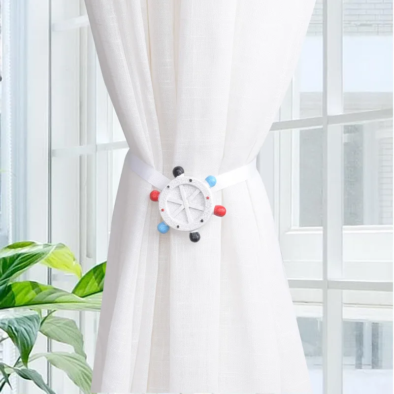 Curtains Anchor Rudder Curtains Tieback Holder Buckle Clips Magnetic Shower Curtain Strap Accessories JJJRY771