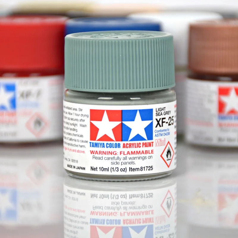 10ml Tamiya Water Based Flat Acrylic Paint XF25-XF68 DIY Doll Craft Car Military Tank Ship Plane Soldier Model Coloring Tool