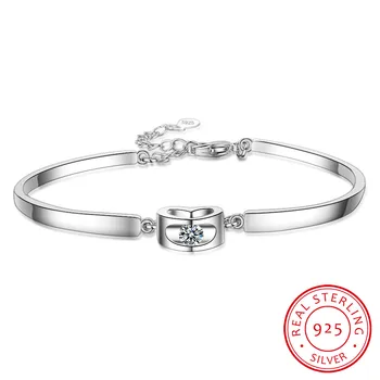 

New Hot 925 Sterling Silver Charm Bracelets Trendy Design CZ Cubic Zirconia Stone Best Gift For Women Girls Party Appointment