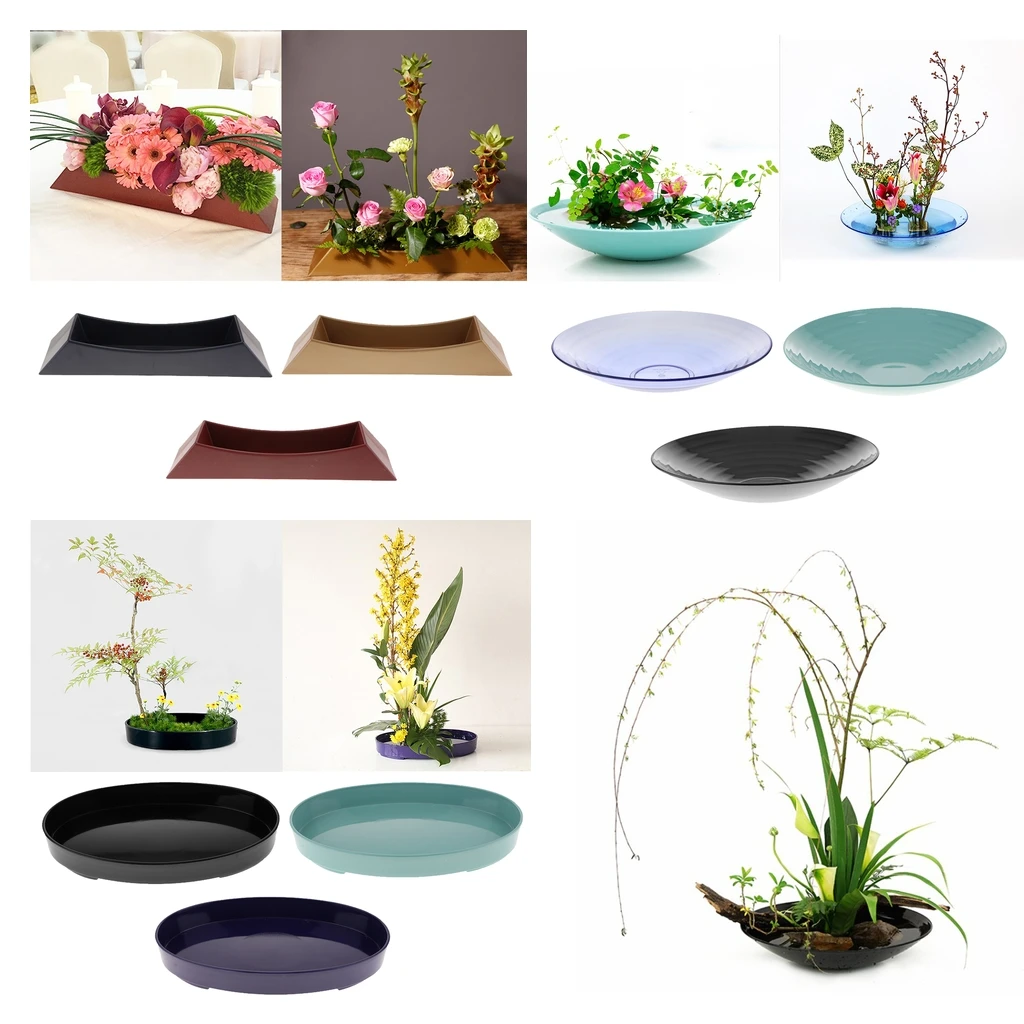 Large Japanese Ikebana Suiban Vase Flower Pot Bonsai Tray Flower Arrangment Holder for Home Office Tabletop Decor