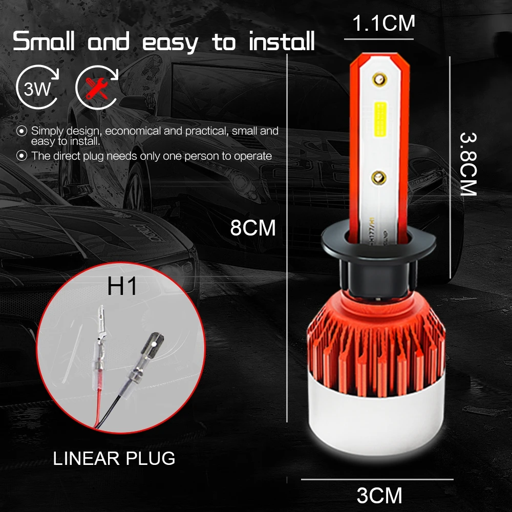 AUYINLIAN 6000K 12V универсальные лампочки H7 led canbus H4 H11 H8 H9 H1 H3 Mini led h7 55W 4800LM 24V супер светодиодные лампы для фар