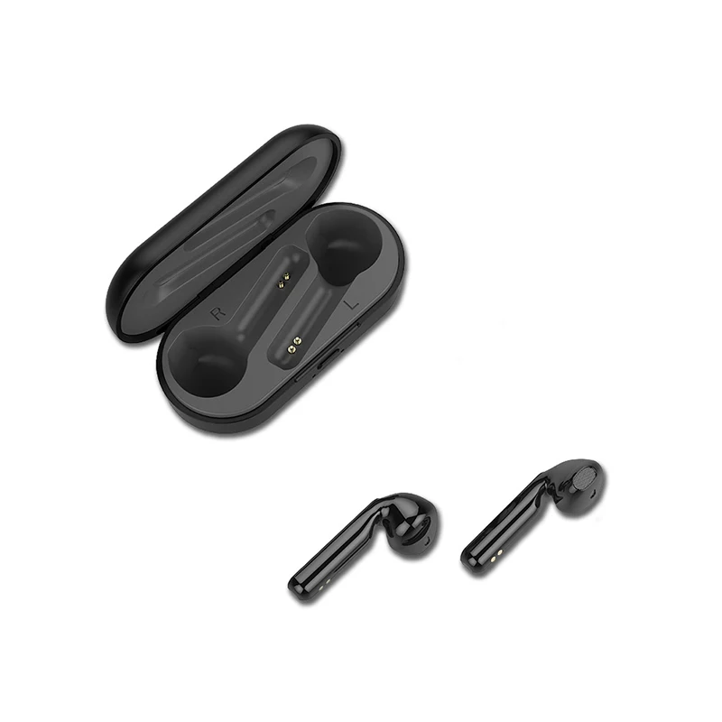 TWS беспроводные Bluetooth наушники гарнитура TWS Bluetooth 5,0 наушники с микрофоном зарядная коробка для huawei Honor Lite Xiaomi - Цвет: black