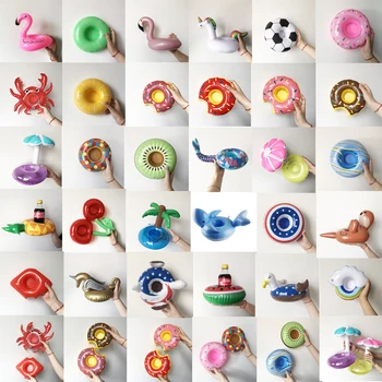

24 Styles Mini Unicorn Flamingo Inflatable Water Swimming Pool Drink Cup Stand Holder Float Party Toy For Beverage Bar Coasters