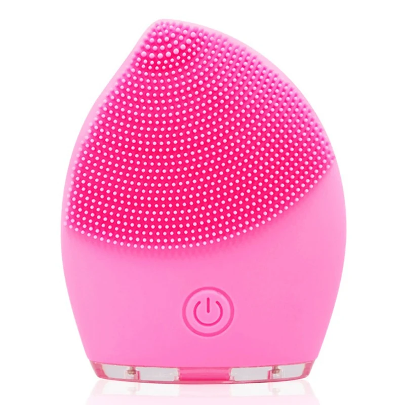 usb зарядный силиконовый Очищающий Инструмент электрическая щетка для мытья пор массаж лица - Цвет: Розовый