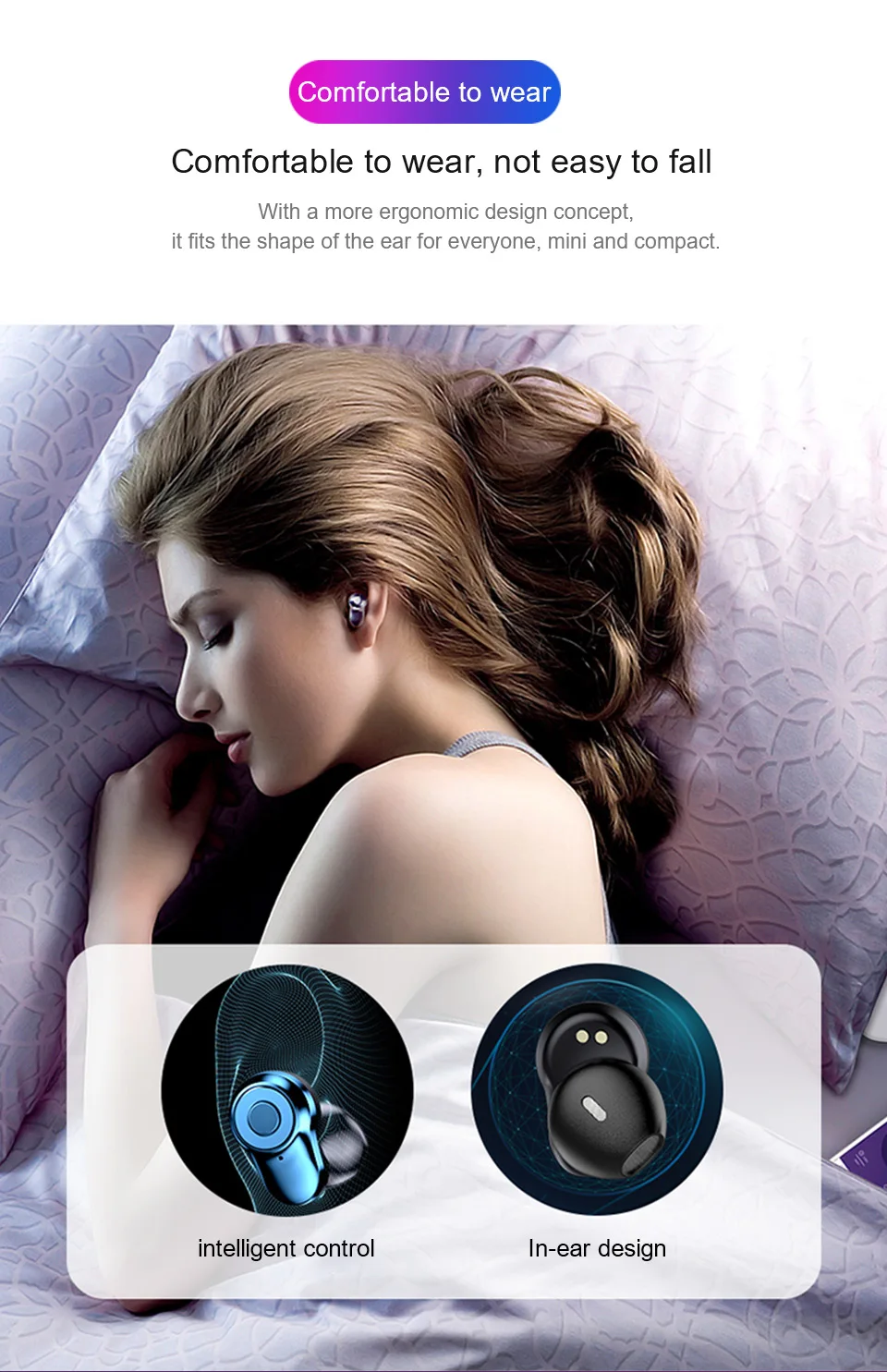 Tws bluetooth-гарнитура 5,0, беспроводная гарнитура, отпечаток пальца, сенсорная, громкая связь, IPX5, водонепроницаемые, шумоподавление, игровые наушники