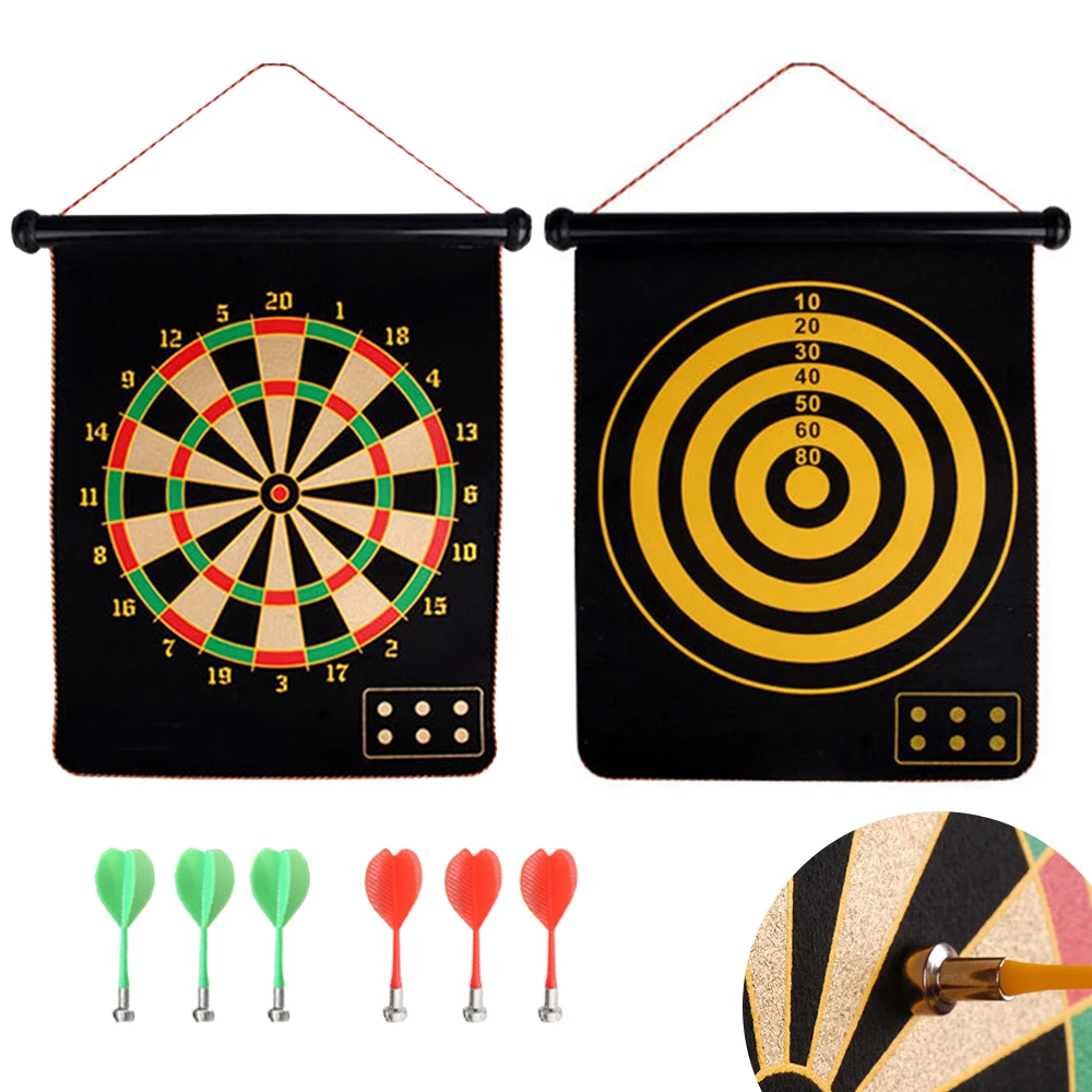 Vernederen Onbemand ramp 17 Inch Magnetische Dartbord Dubbelzijdig Rollup Dartboards Darts Plaat Met  6 Veilig Darts Indoor Outdoor Games Voor kids Volwassenen|Darten| -  AliExpress