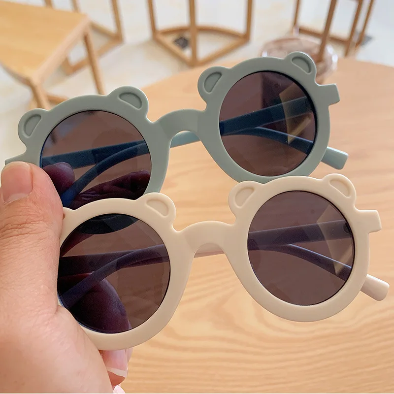 Новые детские солнцезащитные очки в форме мультяшного медведя для девочек и